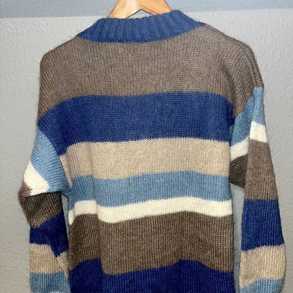 CHRISTOPHER & BANKS Mohair Blend Men's Pull-Over Sweater - Wide Rugby Stripes -M - Picture 5 of 11